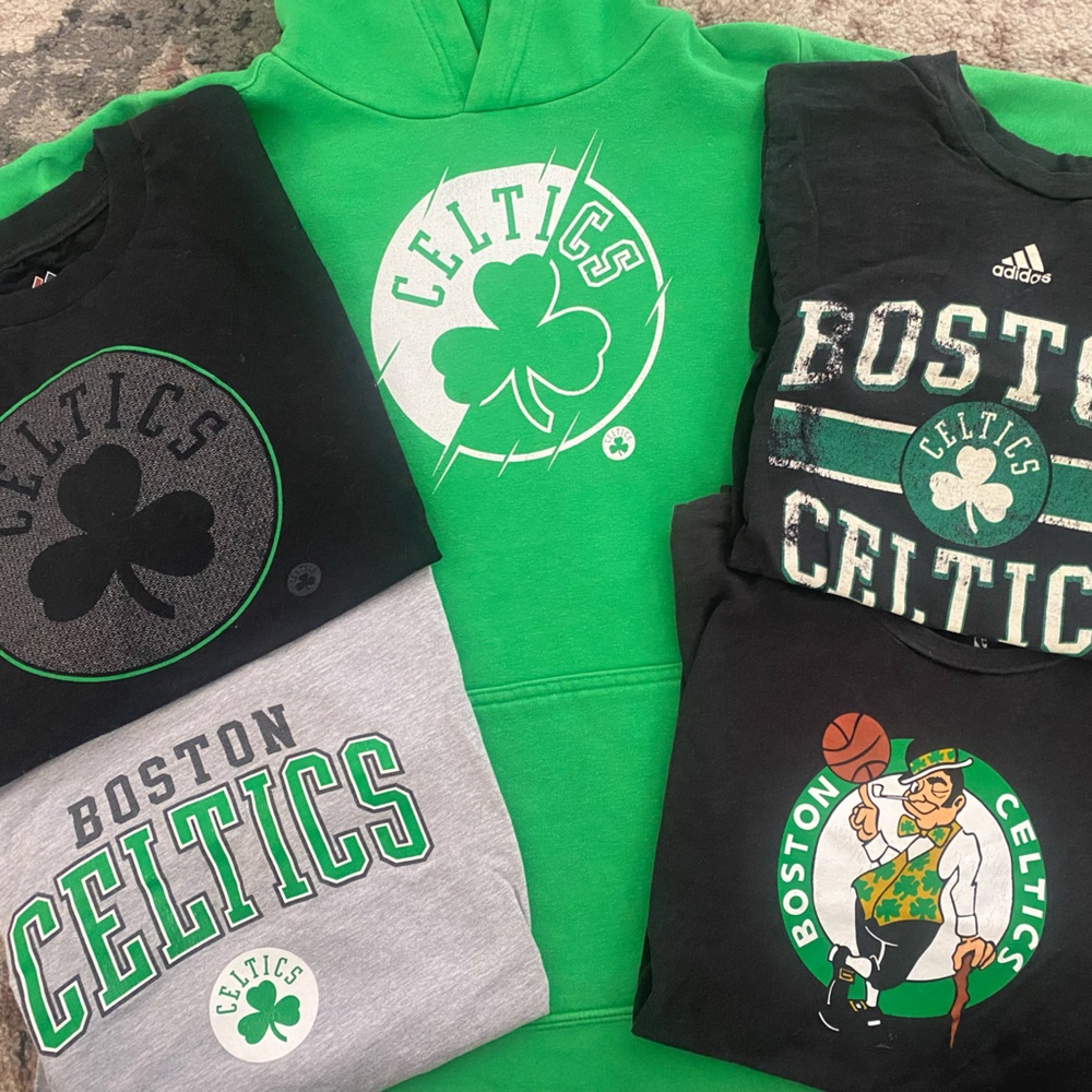 Boston Celtics Kids Hoodie and T-Shirt Set - Green and Black